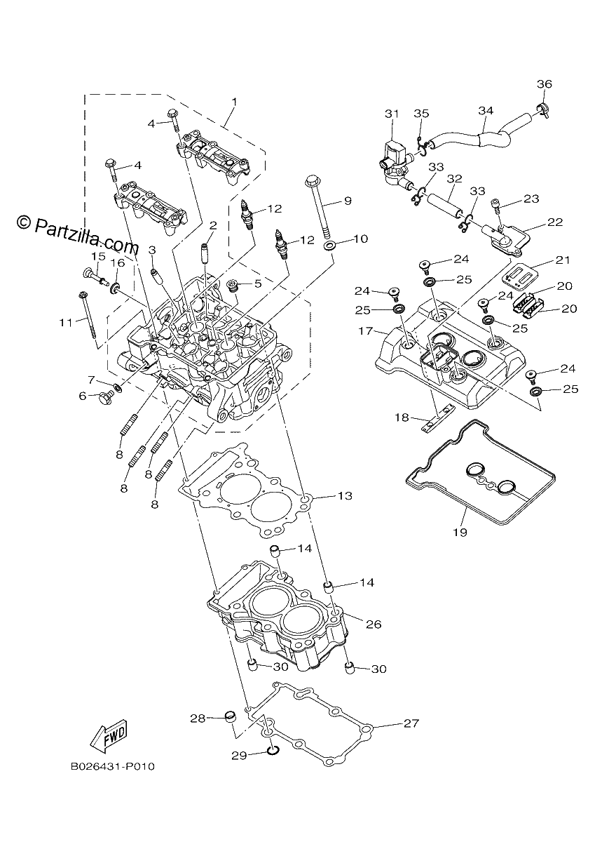 Diagrama de CYLINDER HEAD