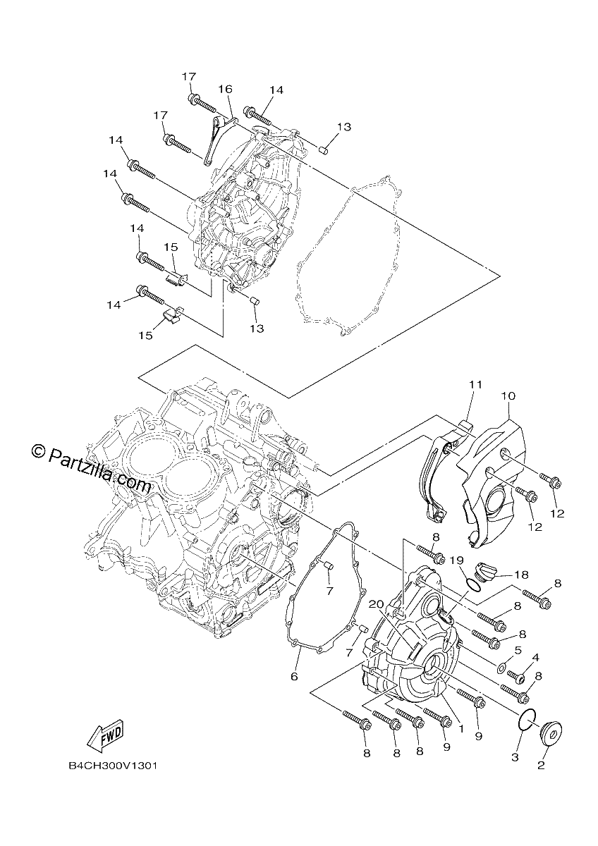 Diagrama de CRANKCASE COVER 1