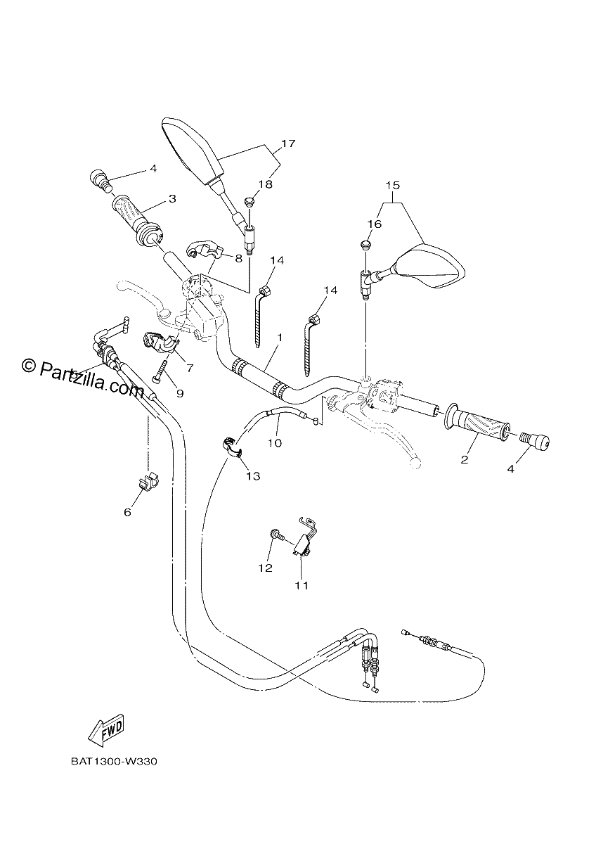 Diagrama de STEERING HANDLE CABLE