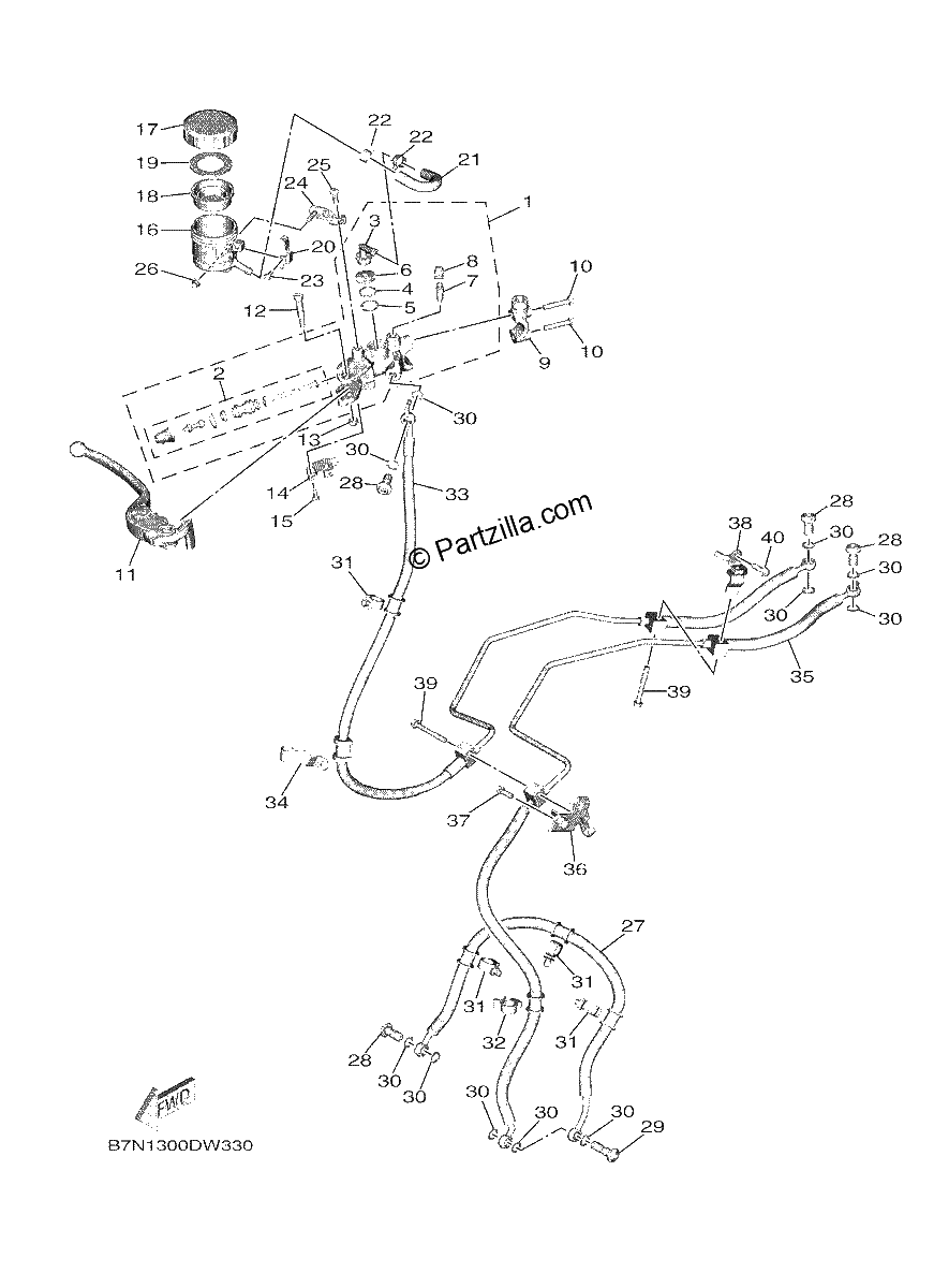 Diagrama de FRONT MASTER CYLINDER