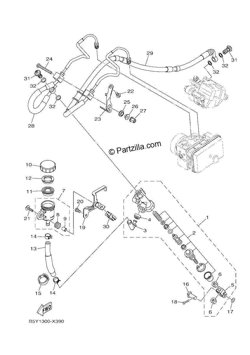 Diagrama de REAR MASTER CYLINDER