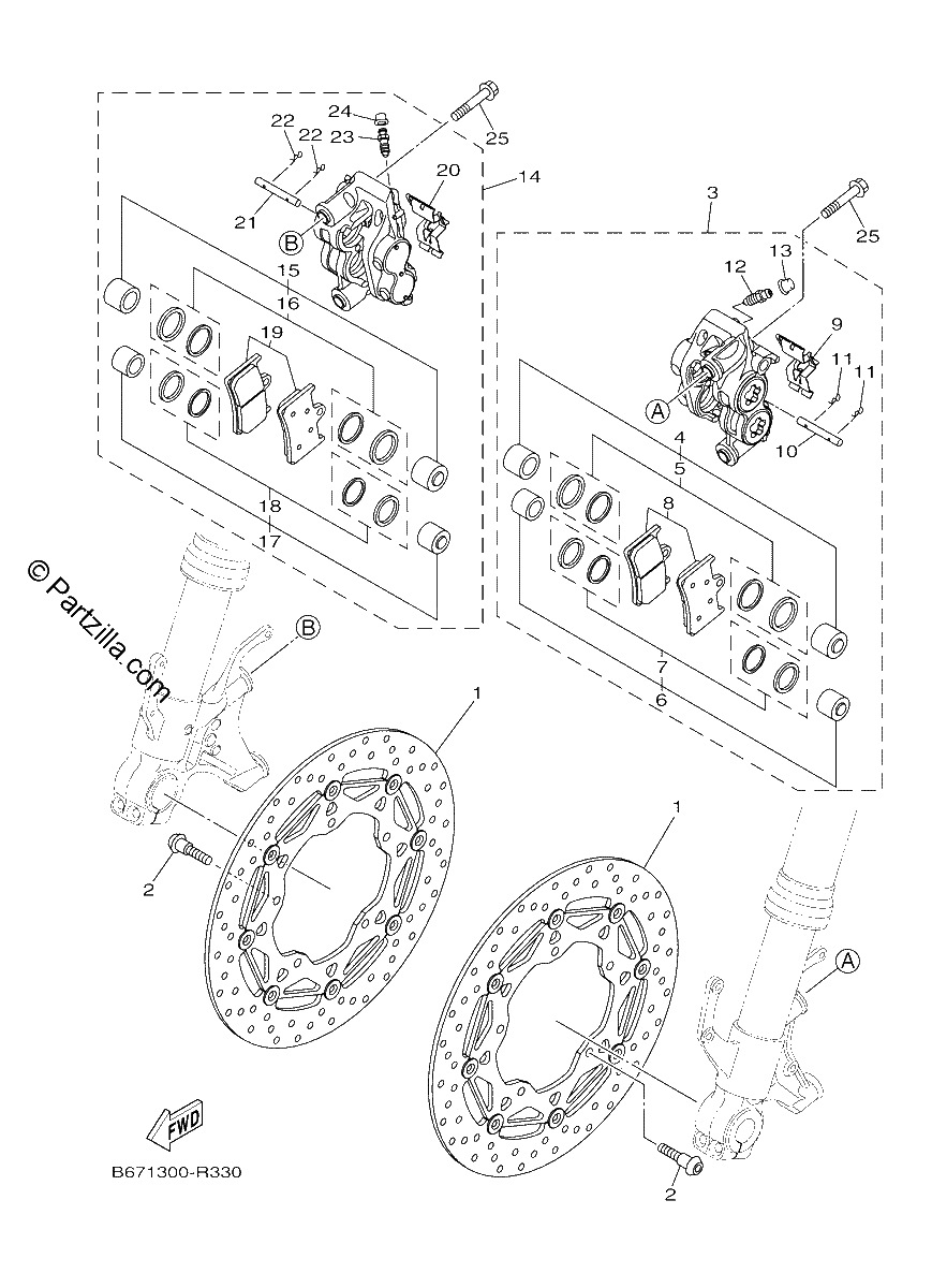 Diagrama de FRONT BRAKE CALIPER