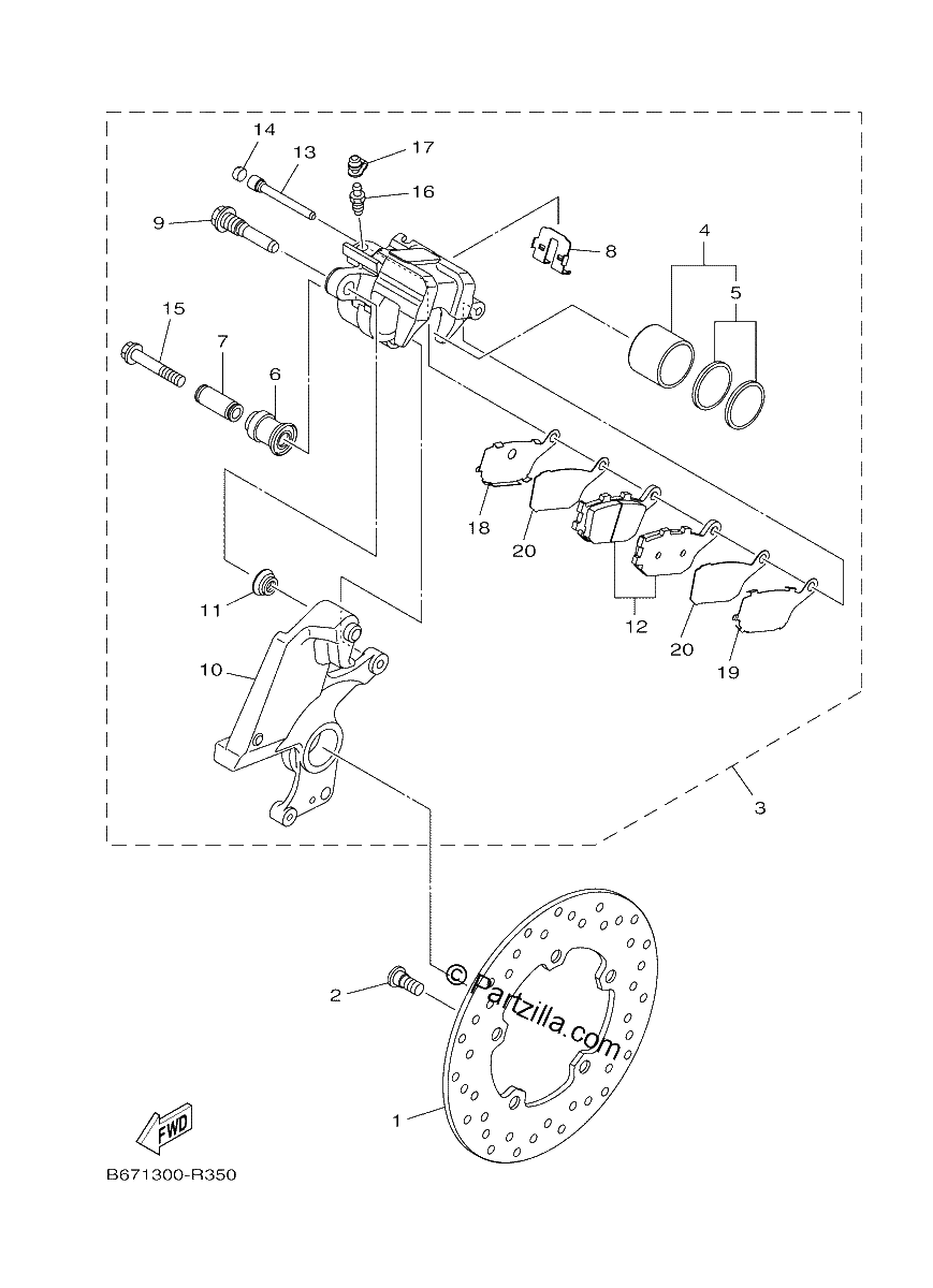 Diagrama de REAR BRAKE CALIPER