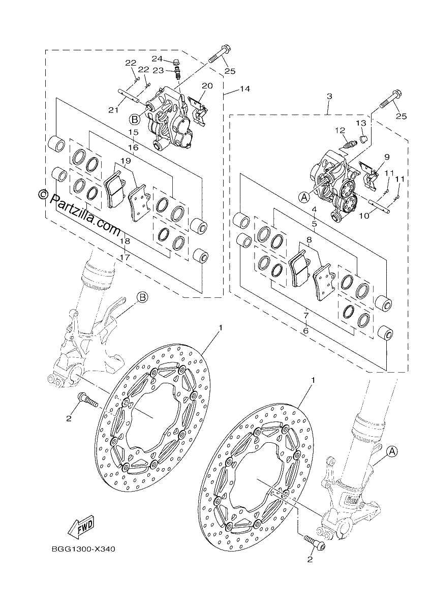 Diagrama de FRONT BRAKE CALIPER