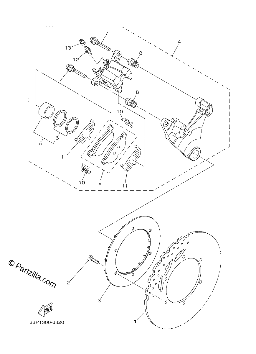 Diagrama de REAR BRAKE CALIPER
