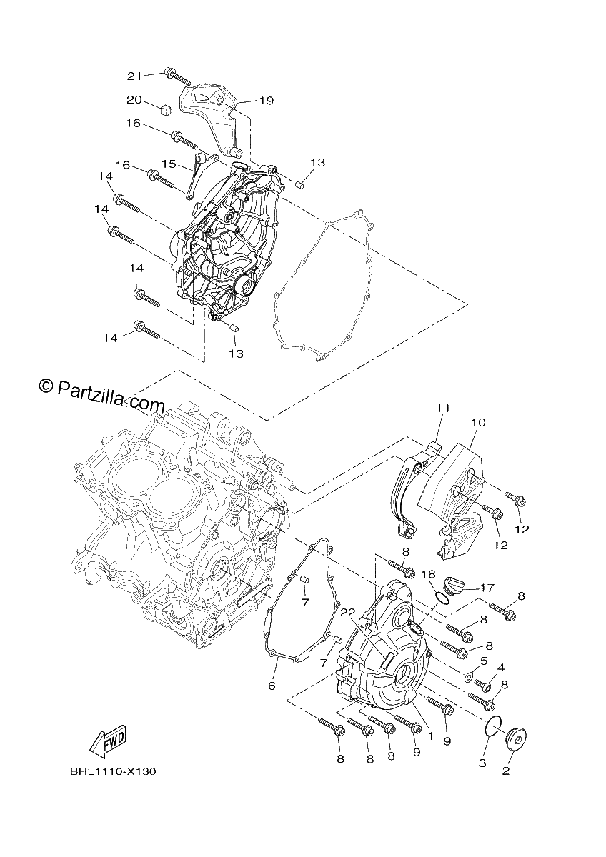 Diagrama de CRANKCASE COVER 1