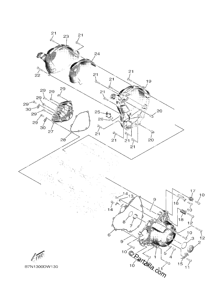 Diagrama de CRANKCASE COVER 1