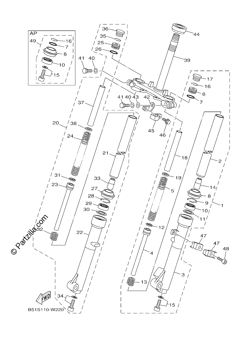 Diagrama de FRONT FORK