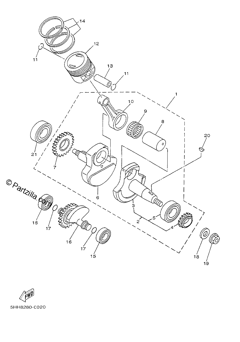 Diagrama de CRANKSHAFT PISTON