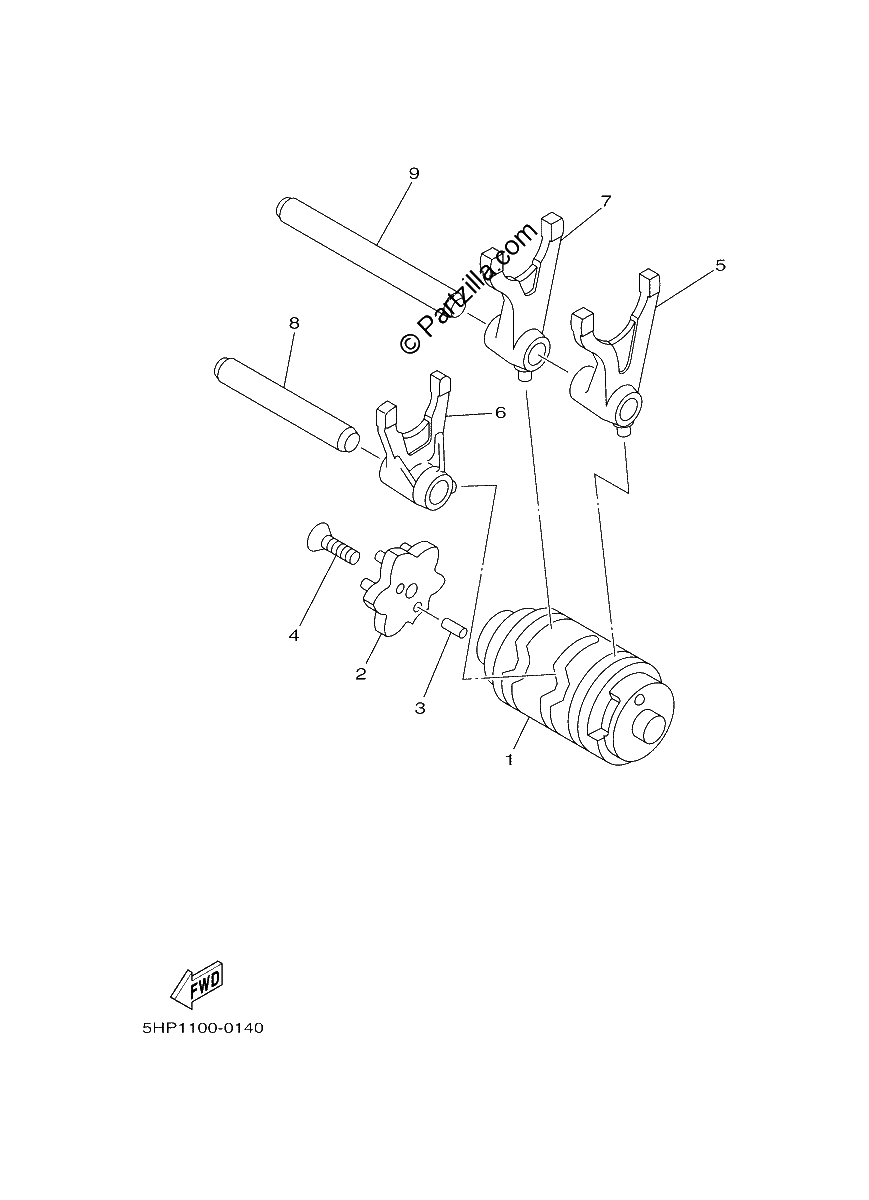 Diagrama de SHIFT CAM FORK