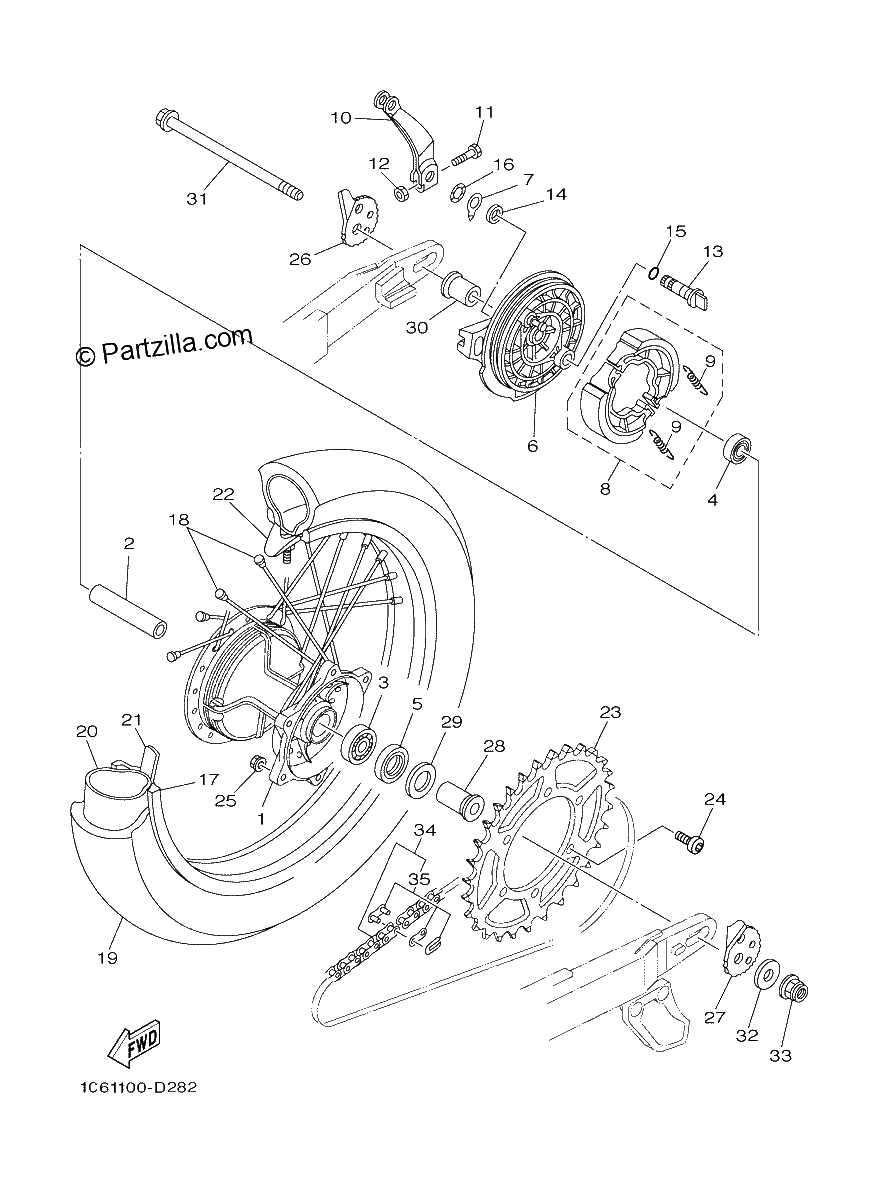 Diagrama de REAR WHEEL