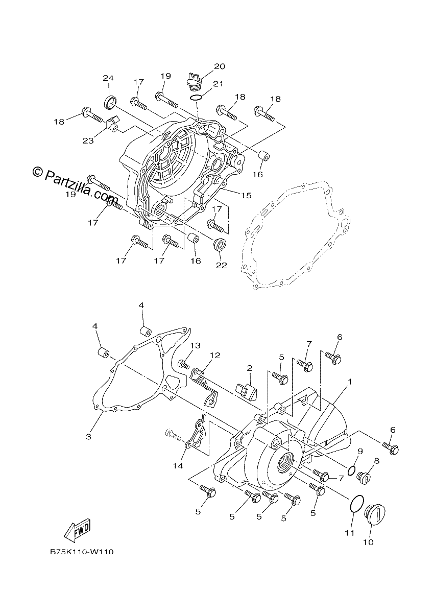 Diagrama de CRANKCASE COVER 1