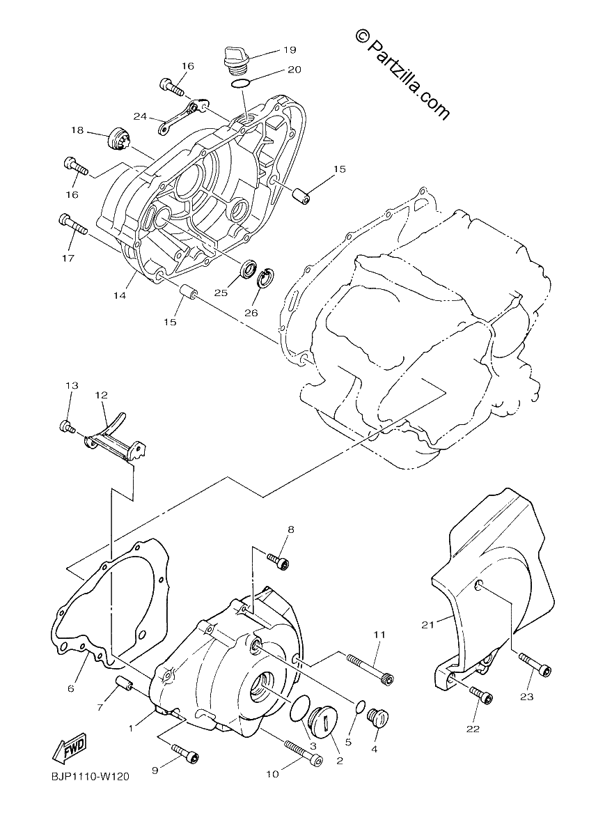 Diagrama de CRANKCASE COVER 1