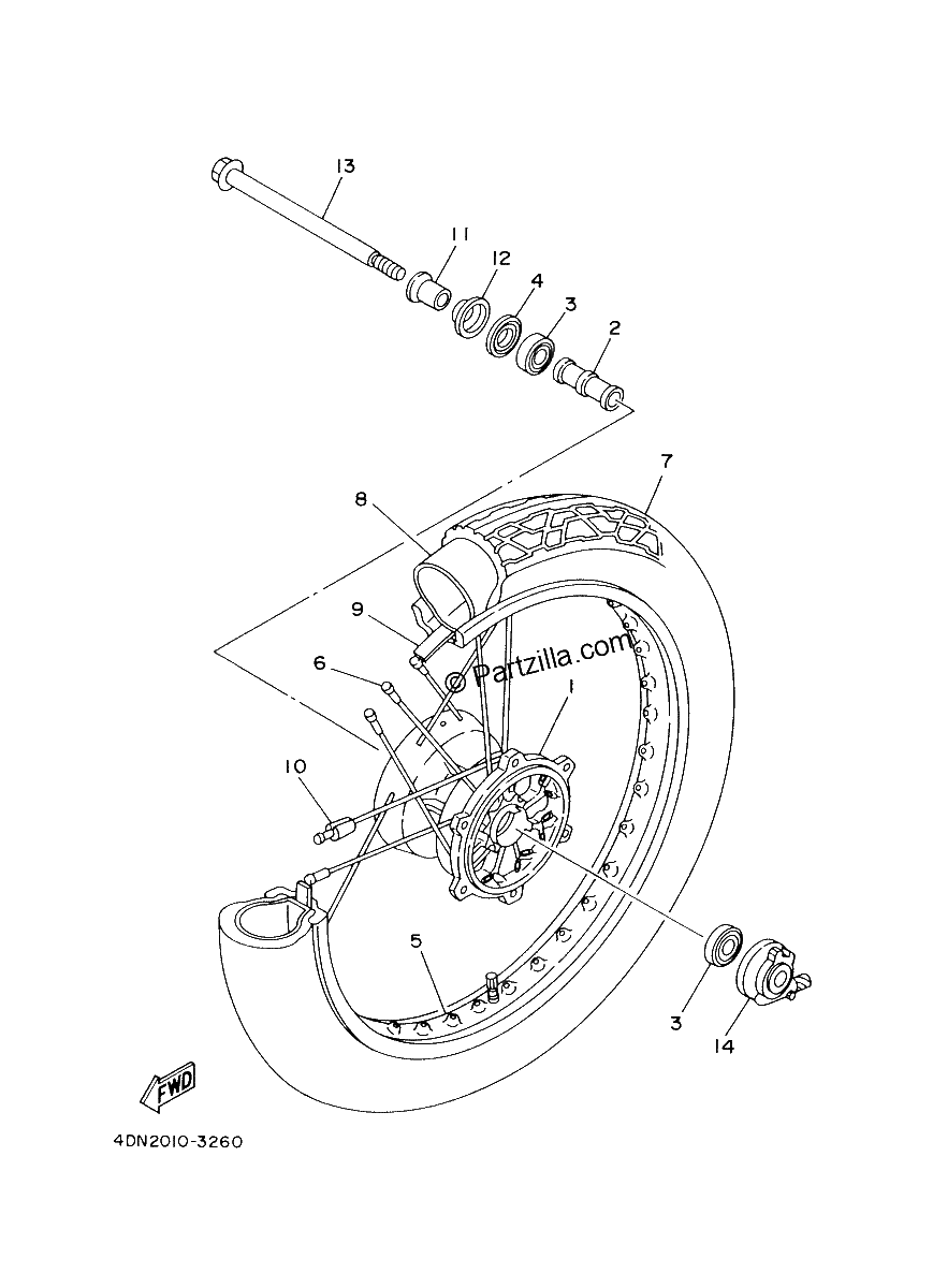 Diagrama de FRONT WHEEL