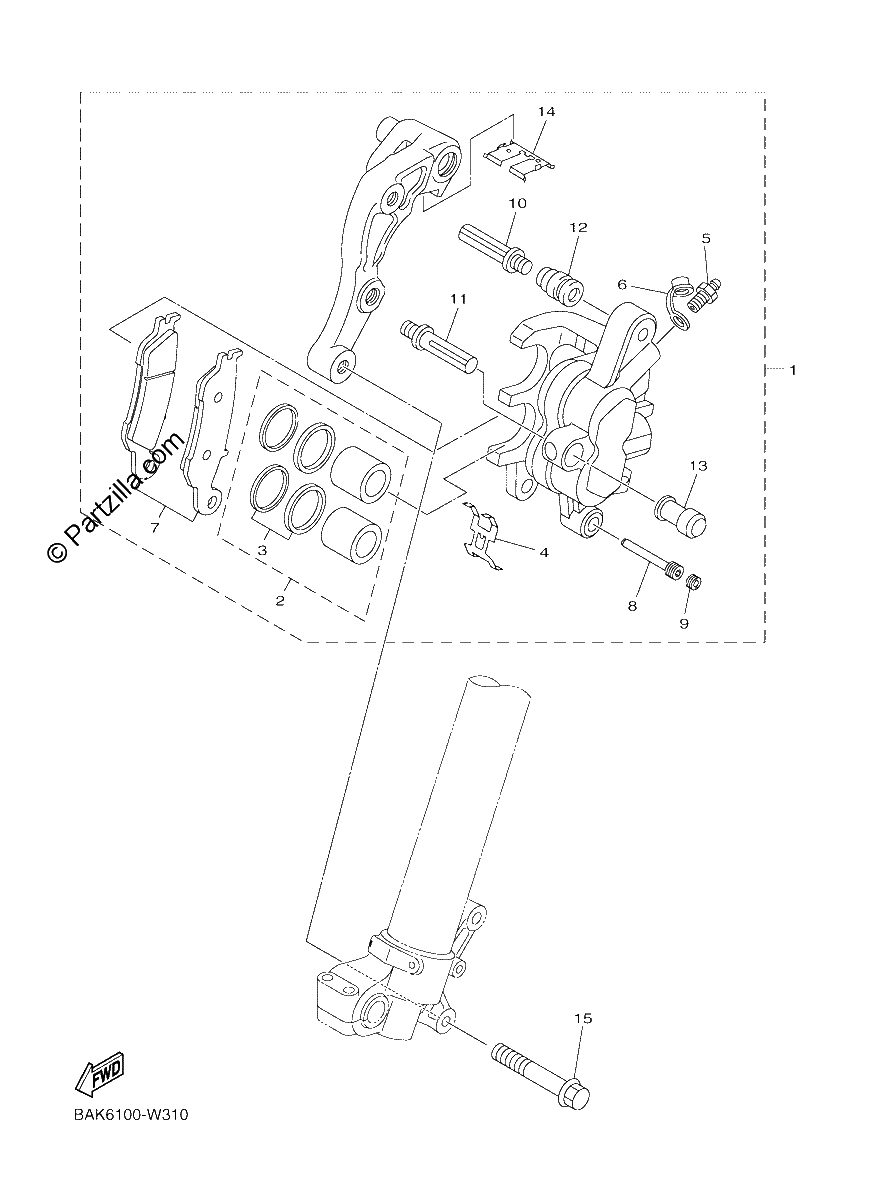Diagrama de FRONT BRAKE CALIPER