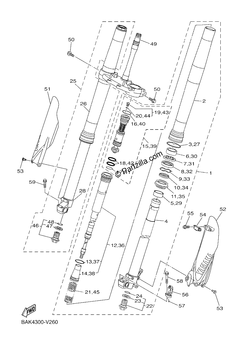 Diagrama de FRONT FORK