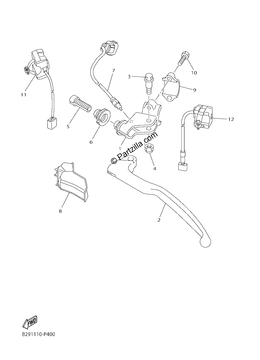 Diagrama de HANDLE SWITCH LEVER