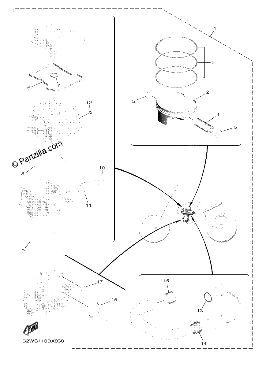 Diagrama de 4 PISTON REBUILT KIT