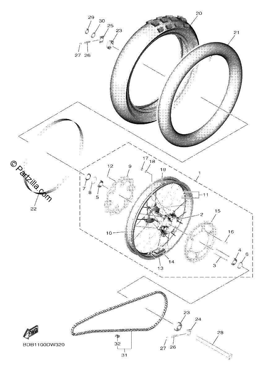 Diagrama de REAR WHEEL