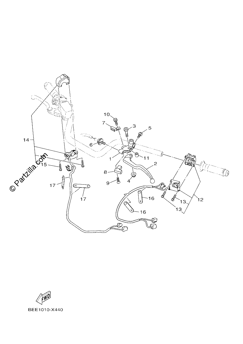 Diagrama de HANDLE SWITCH LEVER