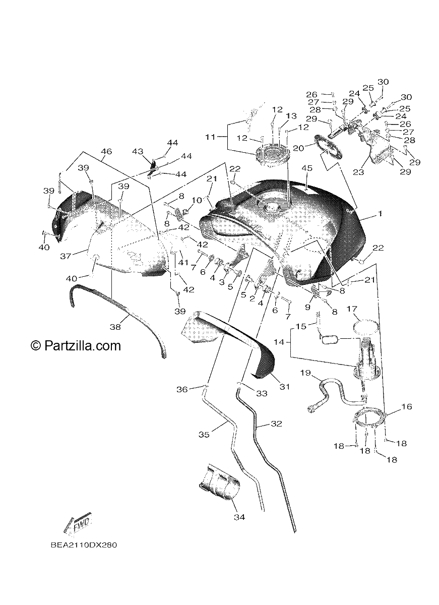 Diagrama de FUEL TANK 1 FOR U49