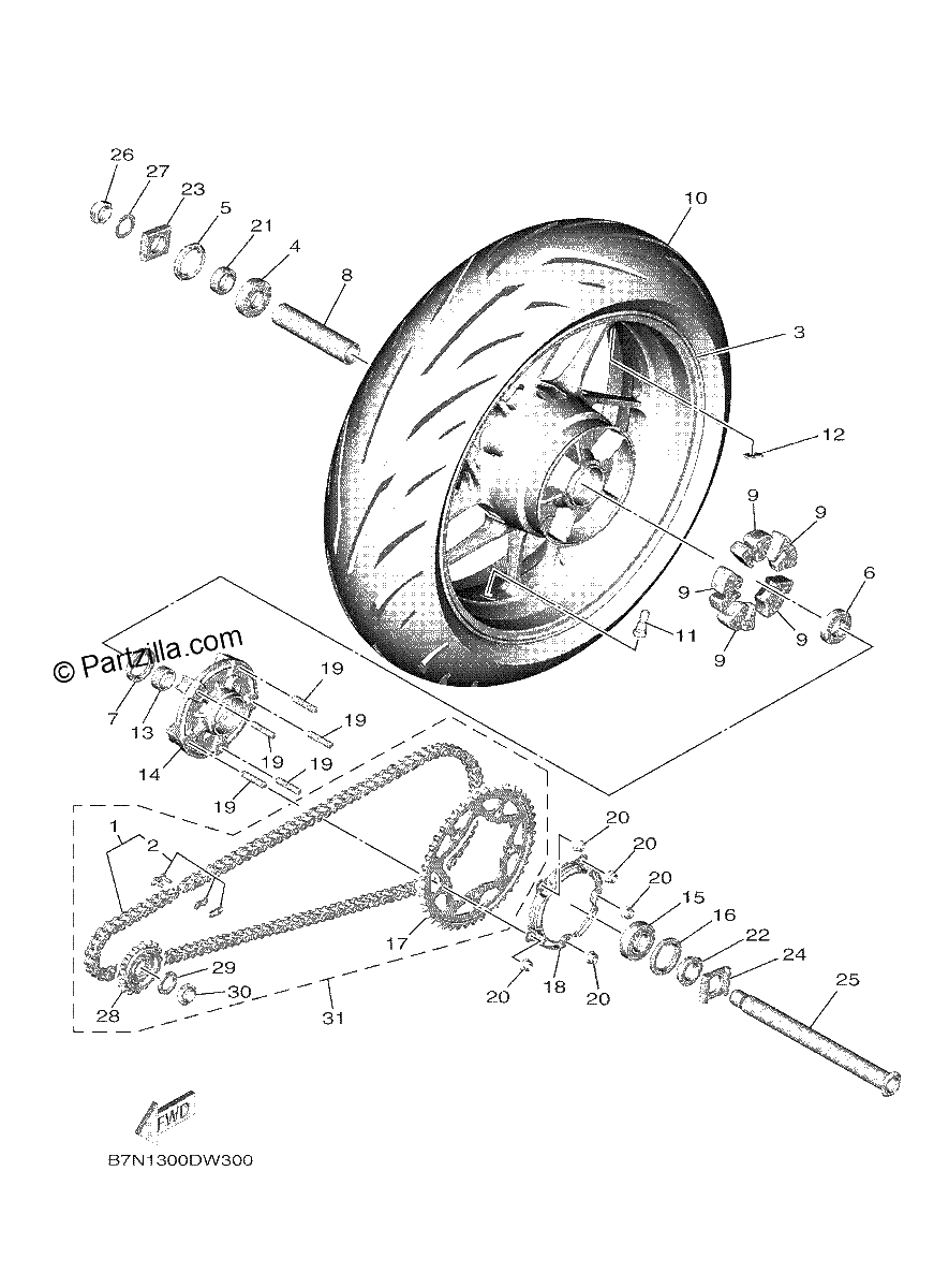 Diagrama de REAR WHEEL