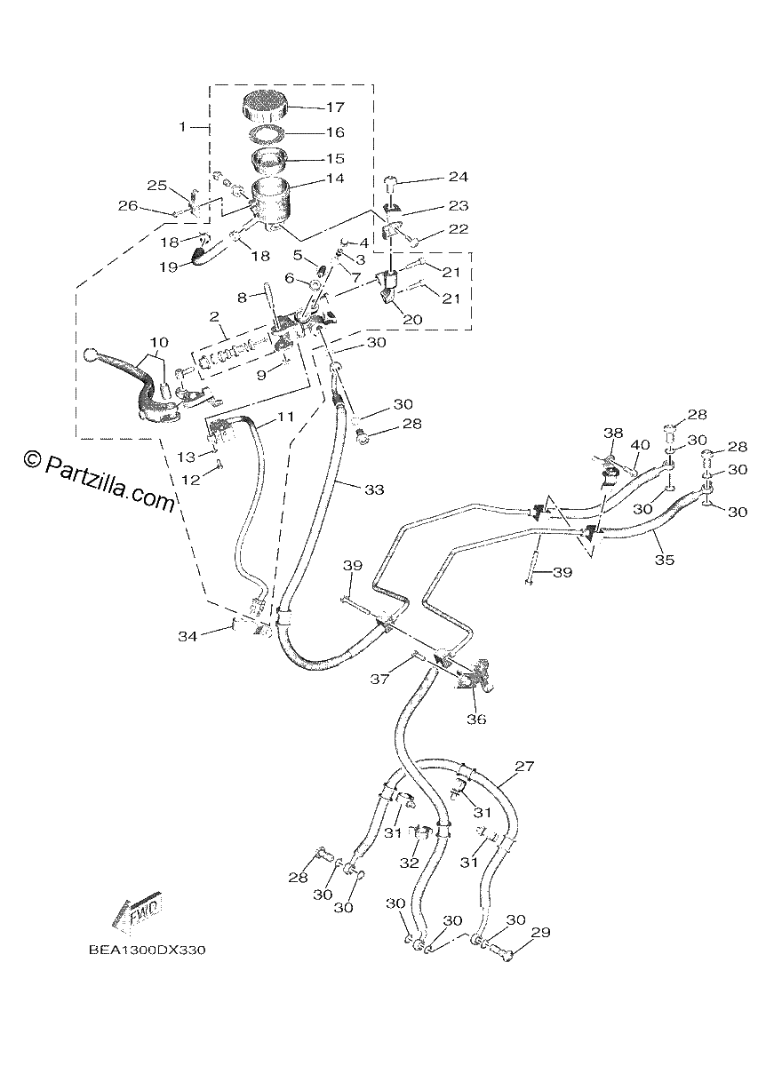 Diagrama de FRONT MASTER CYLINDER