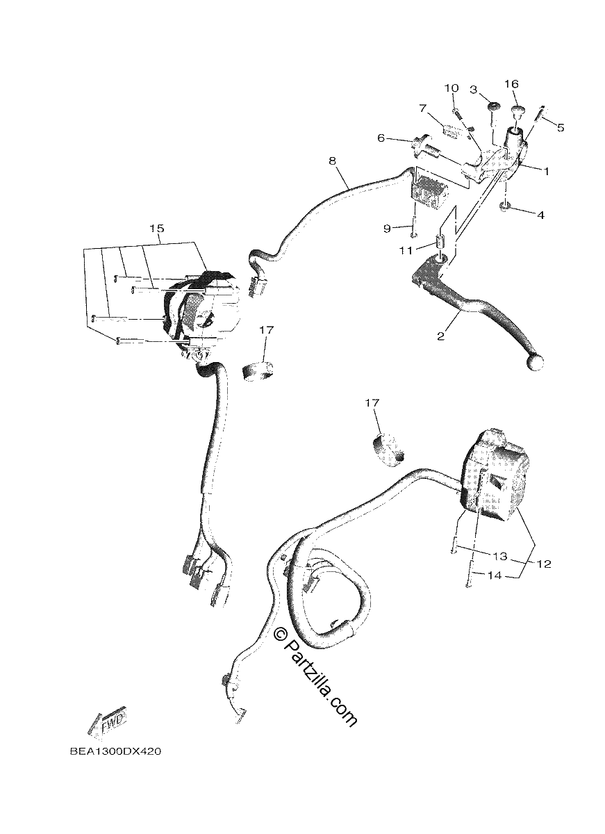 Diagrama de HANDLE SWITCH LEVER