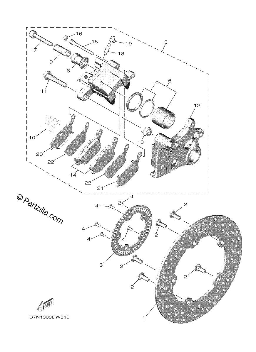 Diagrama de REAR BRAKE CALIPER