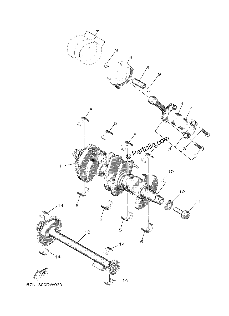 Diagrama de CRANKSHAFT PISTON