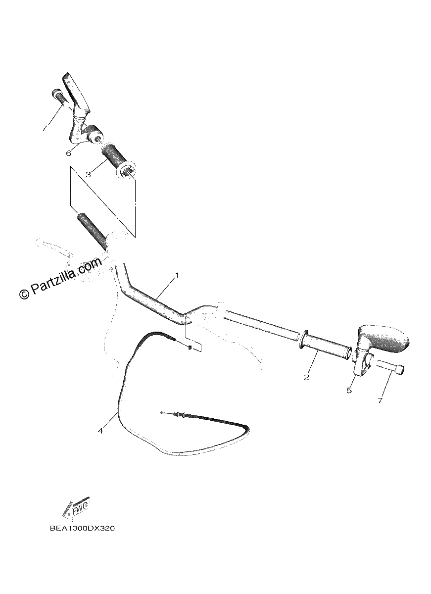 Diagrama de STEERING HANDLE CABLE