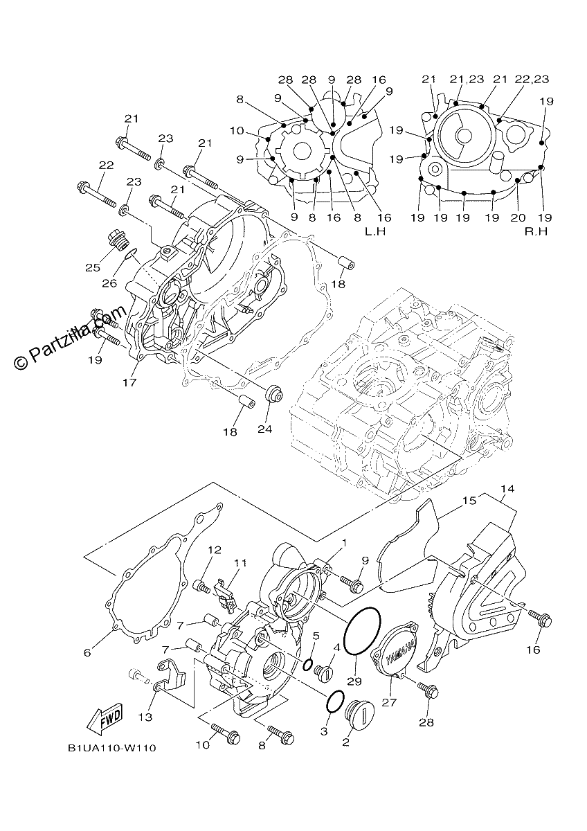 Diagrama de CRANKCASE COVER 1