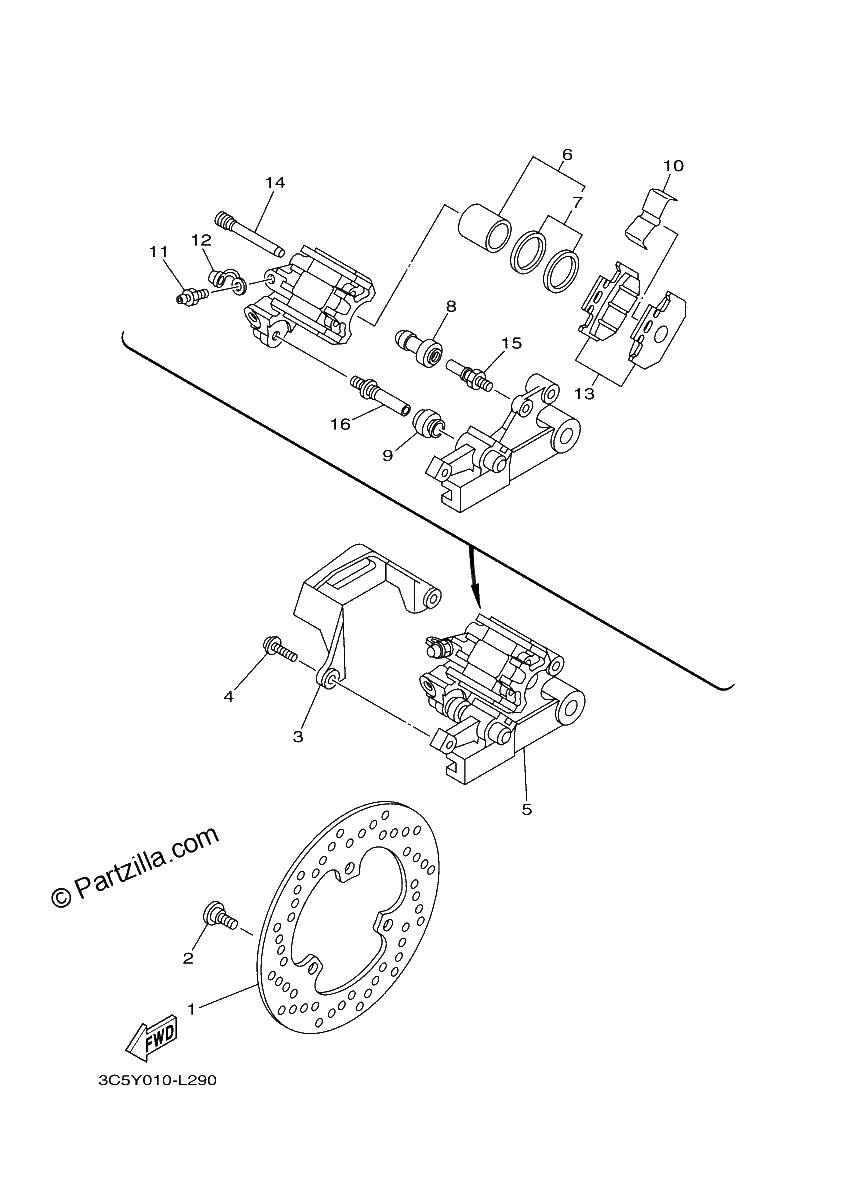 Diagrama de REAR BRAKE CALIPER