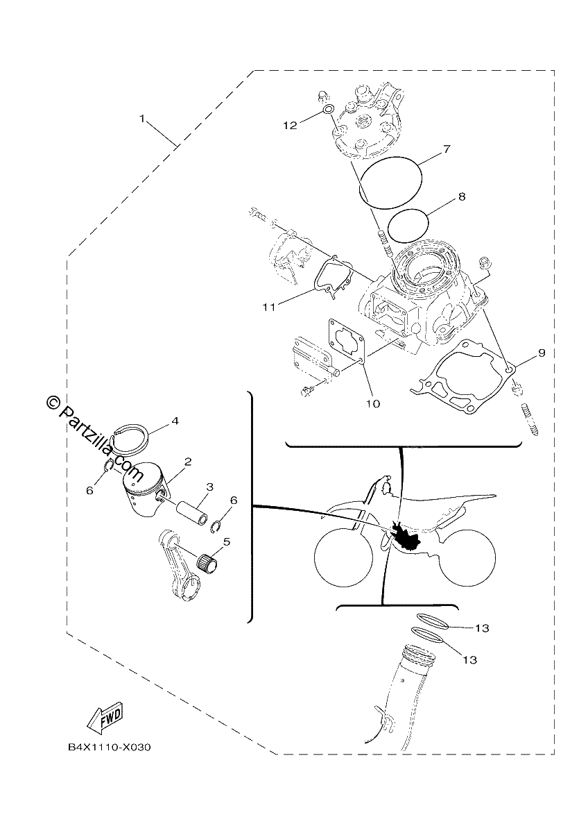 Diagrama de 4 PISTON REBUILT KIT