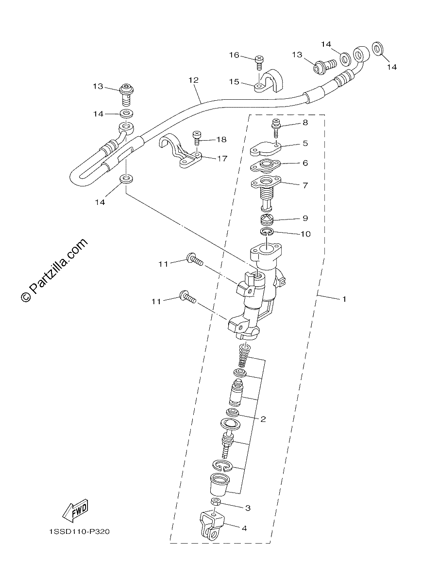 Diagrama de REAR MASTER CYLINDER