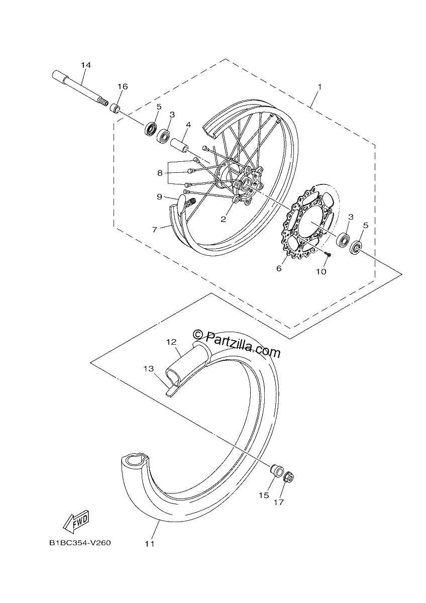 Diagrama de FRONT WHEEL