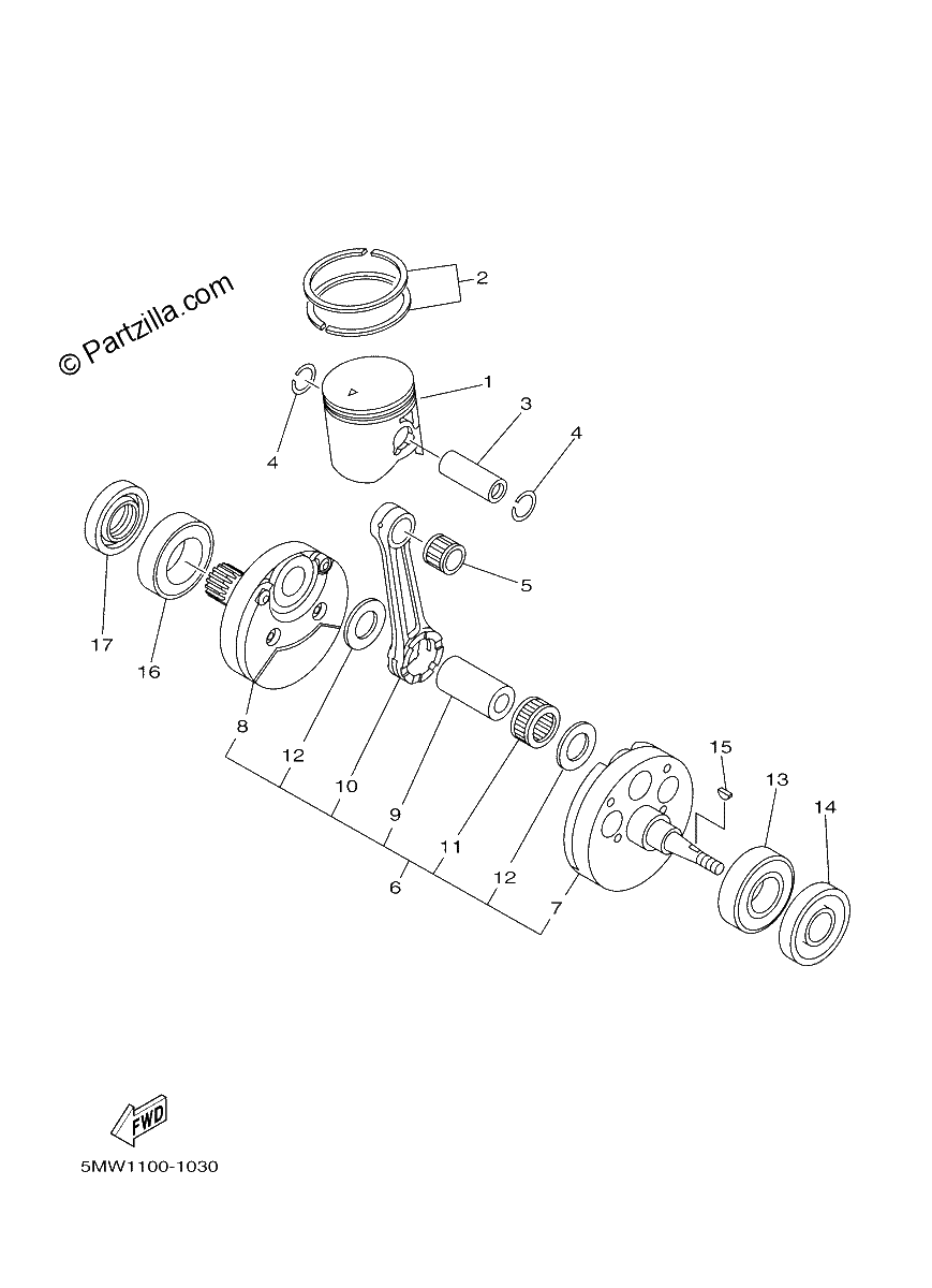 Diagrama de CRANKSHAFT PISTON