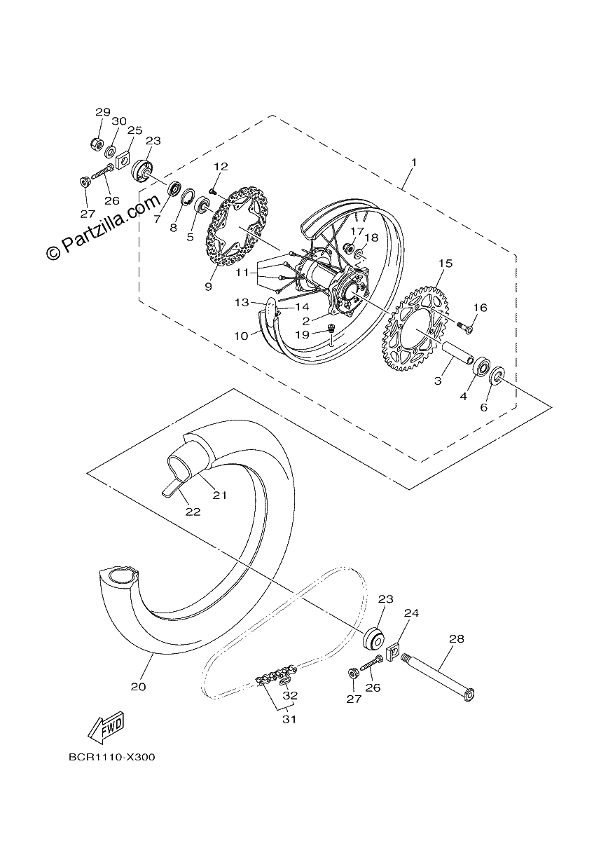 Diagrama de REAR WHEEL