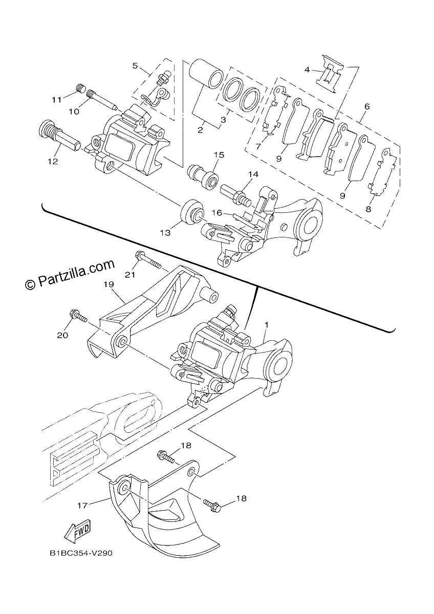 Diagrama de REAR BRAKE CALIPER