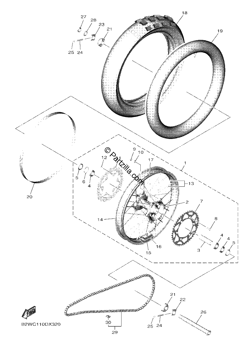 Diagrama de REAR WHEEL