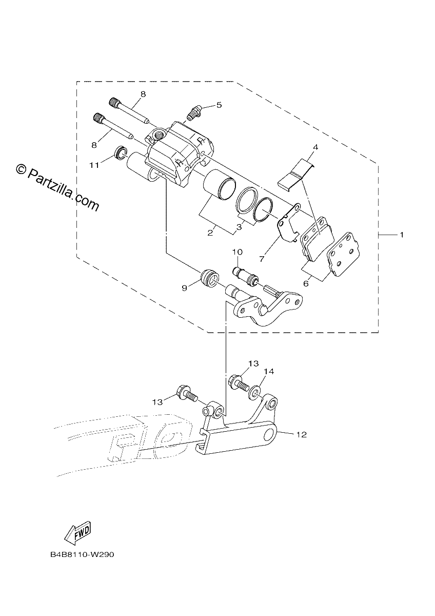 Diagrama de REAR BRAKE CALIPER
