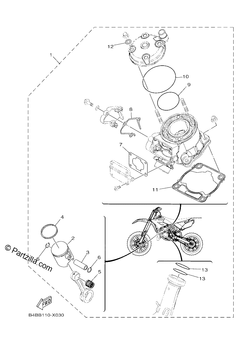 Diagrama de 4 PISTON REBUILT KIT