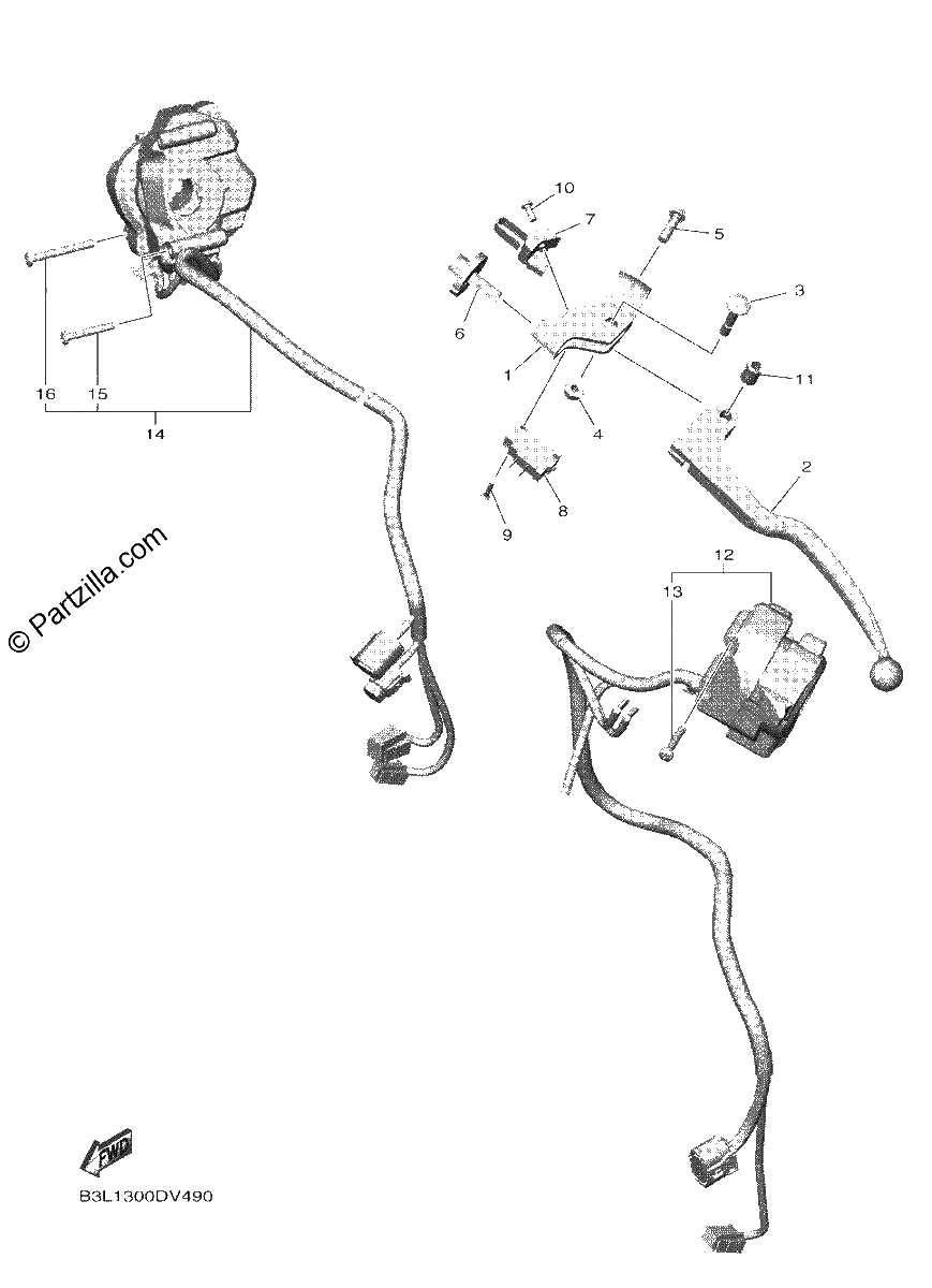 Diagrama de HANDLE SWITCH LEVER