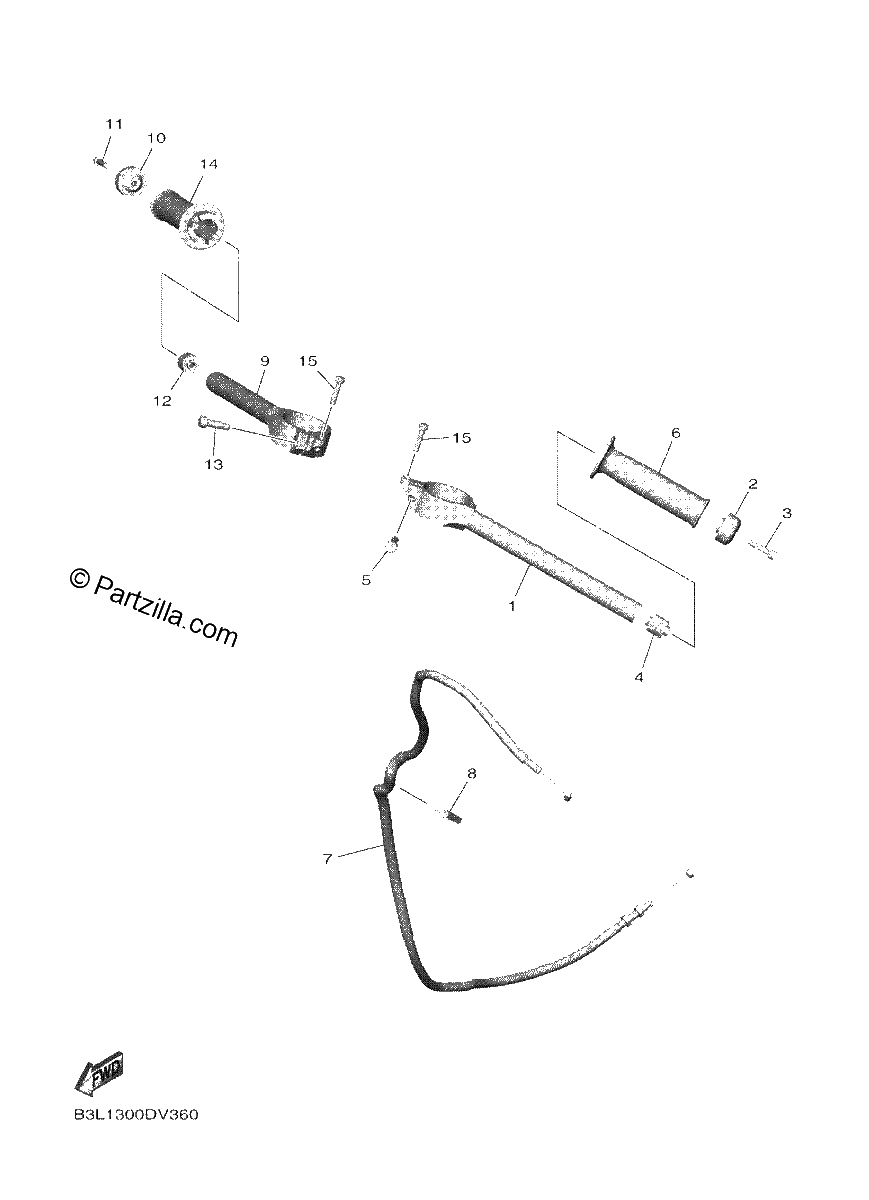 Diagrama de STEERING HANDLE CABLE