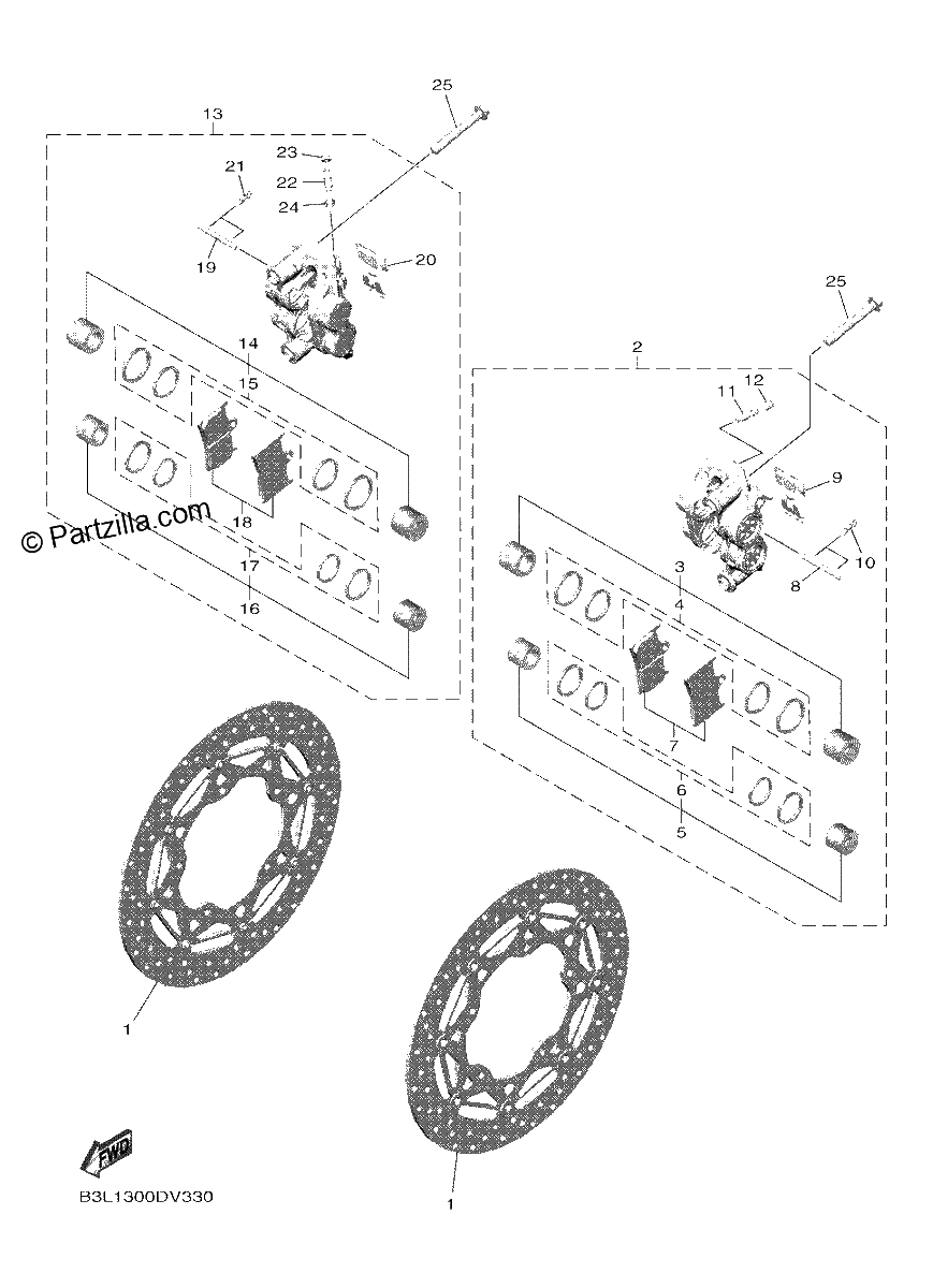 Diagrama de FRONT BRAKE CALIPER