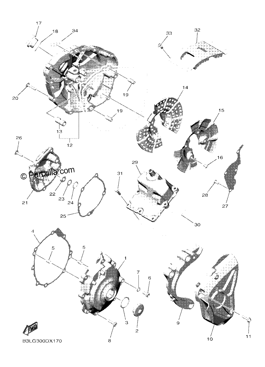 Diagrama de CRANKCASE COVER 1