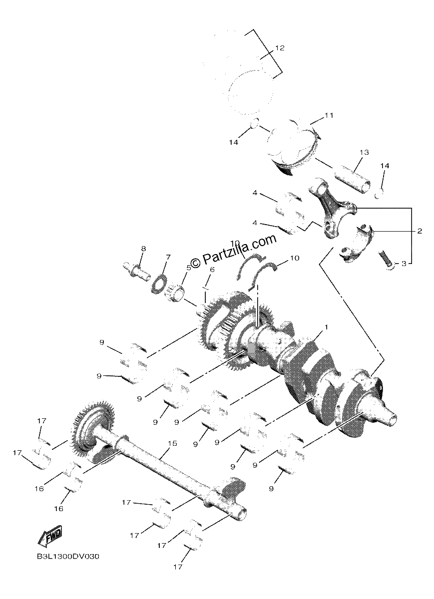 Diagrama de CRANKSHAFT PISTON