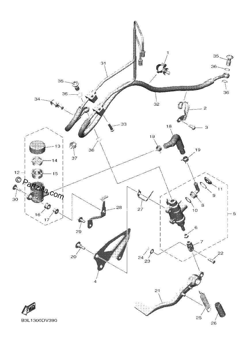 Diagrama de REAR MASTER CYLINDER