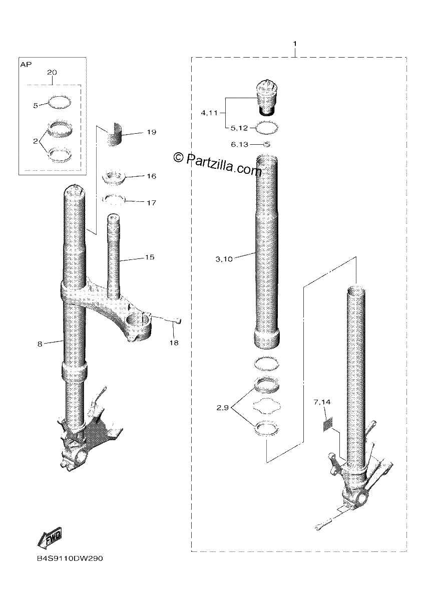 Diagrama de FRONT FORK