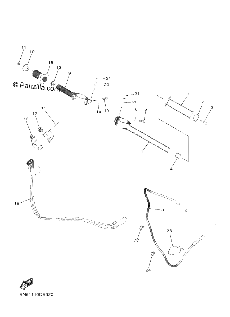 Diagrama de STEERING HANDLE CABLE